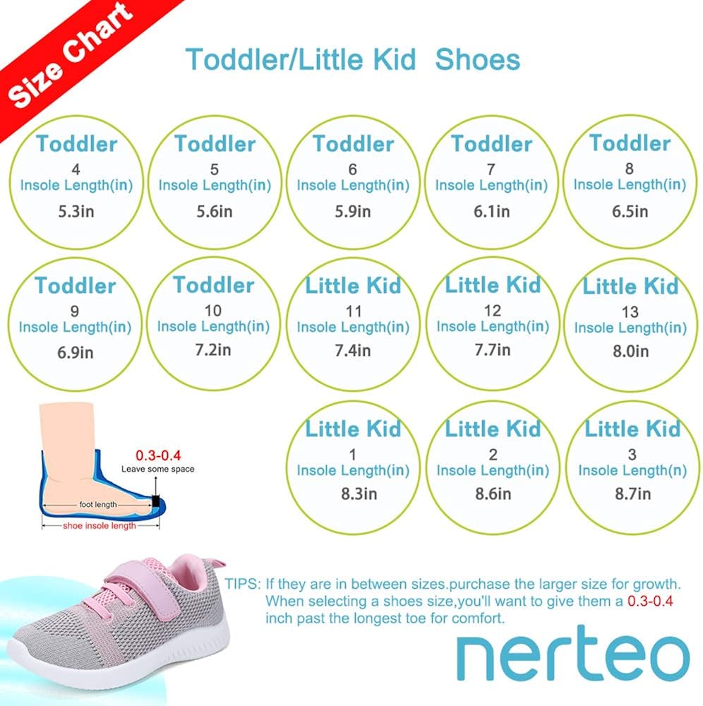  | nerteo Toddler/Little Kid Boys Girls Shoes Running/Walking Sports Sneakers | Sneakers