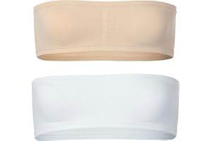 Popular Girl's Bandeau Bra with Removable Padding - Strapless Tube Bra for Girls and Teens, Seamless