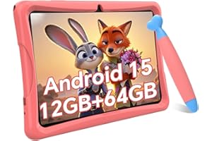 TABWEE Kids Tablet 10 inch, Android 15 Kids Tablets, Parental Control, Pre-Installed Kiddos Software & Kids Space, Includes P