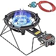 ARC Outdoor Propane Burner Stove, 13" Single Propane Burner, Cast Iron Portable Propane Burner With Sturdy Stand Hose And Regulator, Perfect For Outdoor Wok Burner