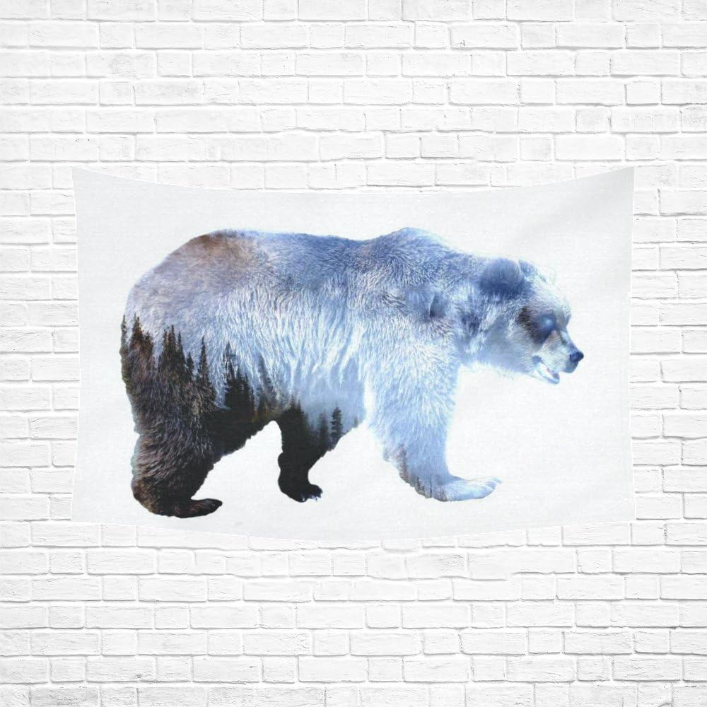 INTERESTPRINT Animal Wall Art Home Decor, Bear Tapestry Wall Hanging Art  Sets 90 X 60 Inches