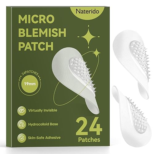 Naterido Microdart Hydrocolloid Acne Patch 24 Counts,Pimple Patch Hyaluronate Acid & Salicylic Acid Pimples Overnight for Deep, Early and Hidden Blemishes