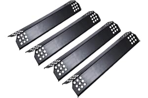 Unicook 4 Pack Porcelain Grill Heat Plate 14.56" L, Gas Grill Replacement Parts Burner Cover, Heat Shield Tents, Flavorizer Bars, Flame Tamer Guards for Gas BBQ