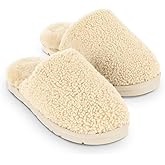 Cozy Earth Puffy Sheep Slippers - Women’s Shearling Fur House Slippers - Indoor Outdoor - Padded Footbed & Rubber Outsole