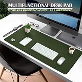 K KNODEL Small Office Leather Desk Mat 60x35cm Dark Green view 2