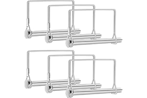 MUZHUPGUZ 6 Pcs Trailer Coupler Pins, 5/16" x 4" PTO Shaft Locking Pins, Heavy-Duty Square Towing Hitch Pins, Trailer Safety Coupler Pins, Wire Lock Pins, Trailer Hitch Locking Pins for Lawn Mower Hitches
