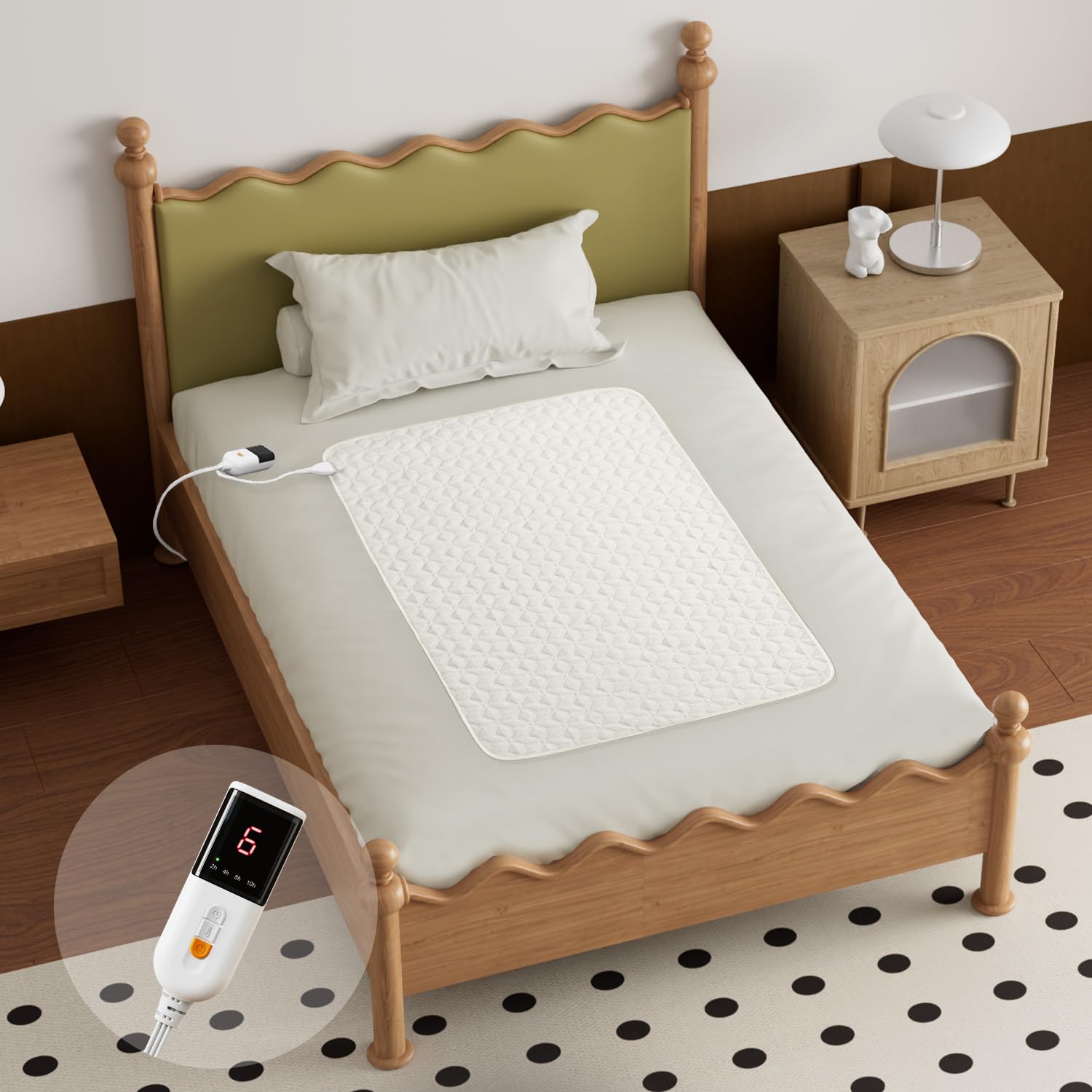 Photo 1 of Gotcozy Heated Mattress Pad Mini Twin Size 31"x55" - Electric Mattress Pad with 6 Heat Setting & 10 Hour Auto Off Machine Washable(White)