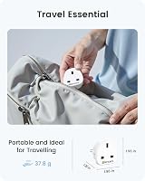 LENCENT UK to Europe Plug Adapter Type E/F Grounded 2P EU Travel view 7
