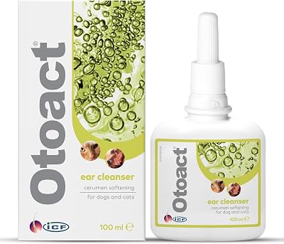 ICF Otoact Cat & Dog Ear Cleaner Drops 100ml - Wax Removal Odour Relief