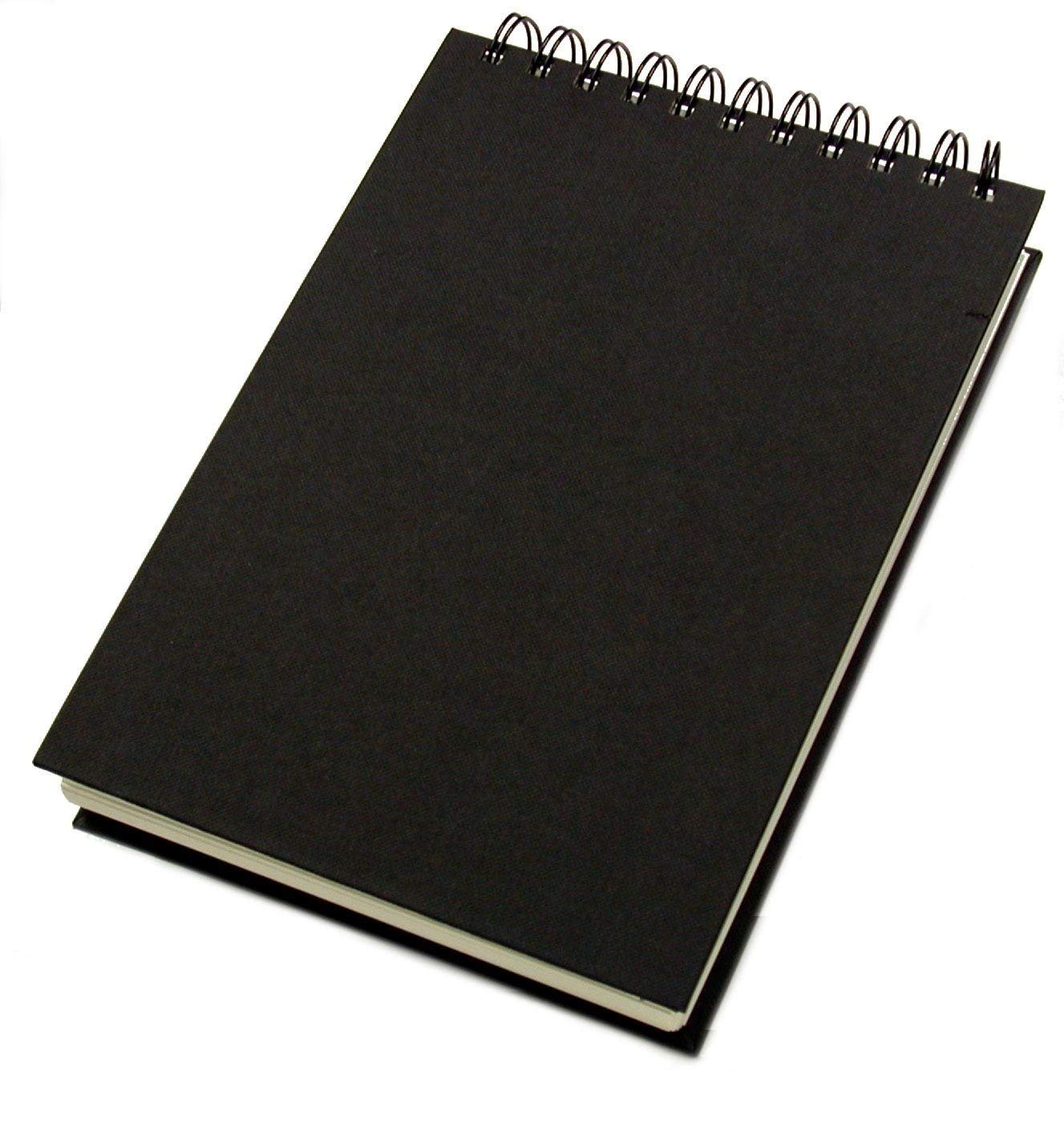 Hahnemuhle Sketch Book D&S, 140gsm Book, Black with spiral binding, A5 Portrait