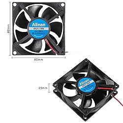 Alinan 4pcs 8025 24V Fan 80x80x25mm 2-pin Sleeve