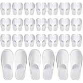 Juvale Disposable Slippers for Guests - Individually Wrapped Spa & Hotel Slippers - Slip-Resistant Shoes - Travel-Friendly Disposable Shoes - Medium (Men’s US 10/Women’s US 11) White - Pack of 24