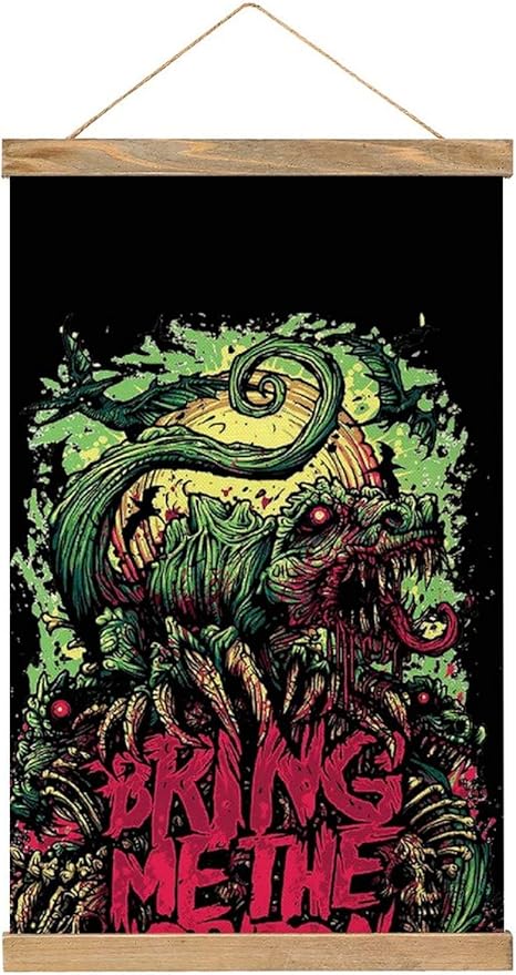 Amazon Bring Me The Horizon ブリング ミー ザ ホライズン 掛ける絵 吊り絵 巻物 軸物 壁畫 装飾画 インテリア 壁掛け 壁の絵 家の壁の装飾画 ソファの背景絵画 北欧 シンプル モダン おしゃれ アート 人気 玄関 リビングと寝室の飾り 部屋飾り キャンバス絵画 写真
