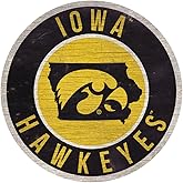 Iowa Hawkeyes Sign Wood 12 Inch Round State Design