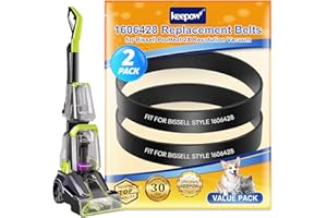 KEEPOW Replacement Belts Compatible with Bissell TurboClean/PowerForce PowerBrush Pet Carpet Cleaner 2987, 1986, 2910, 2190W, 2806, 28062, 28068, 29878, 29879, 2 Pack, Parts# 1606428