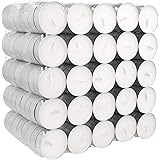 Amazon Basics 200-Pack Unscented Tealight Candles - 4 Hour Burn Time - White