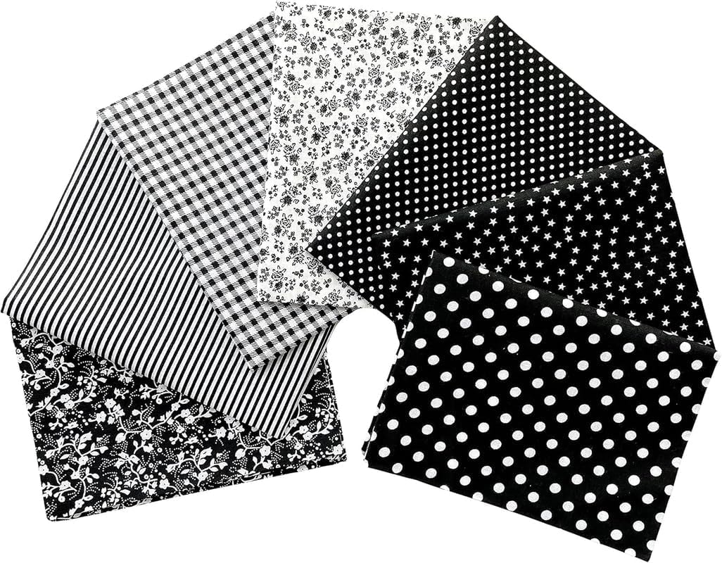 Large 7 pcs 50 * 50 cm (20"x20") Printed Cotton Fat Quarters for Quilting, Scrapbooking, Sewing, Arts & Crafts, DIY Projects, Collage