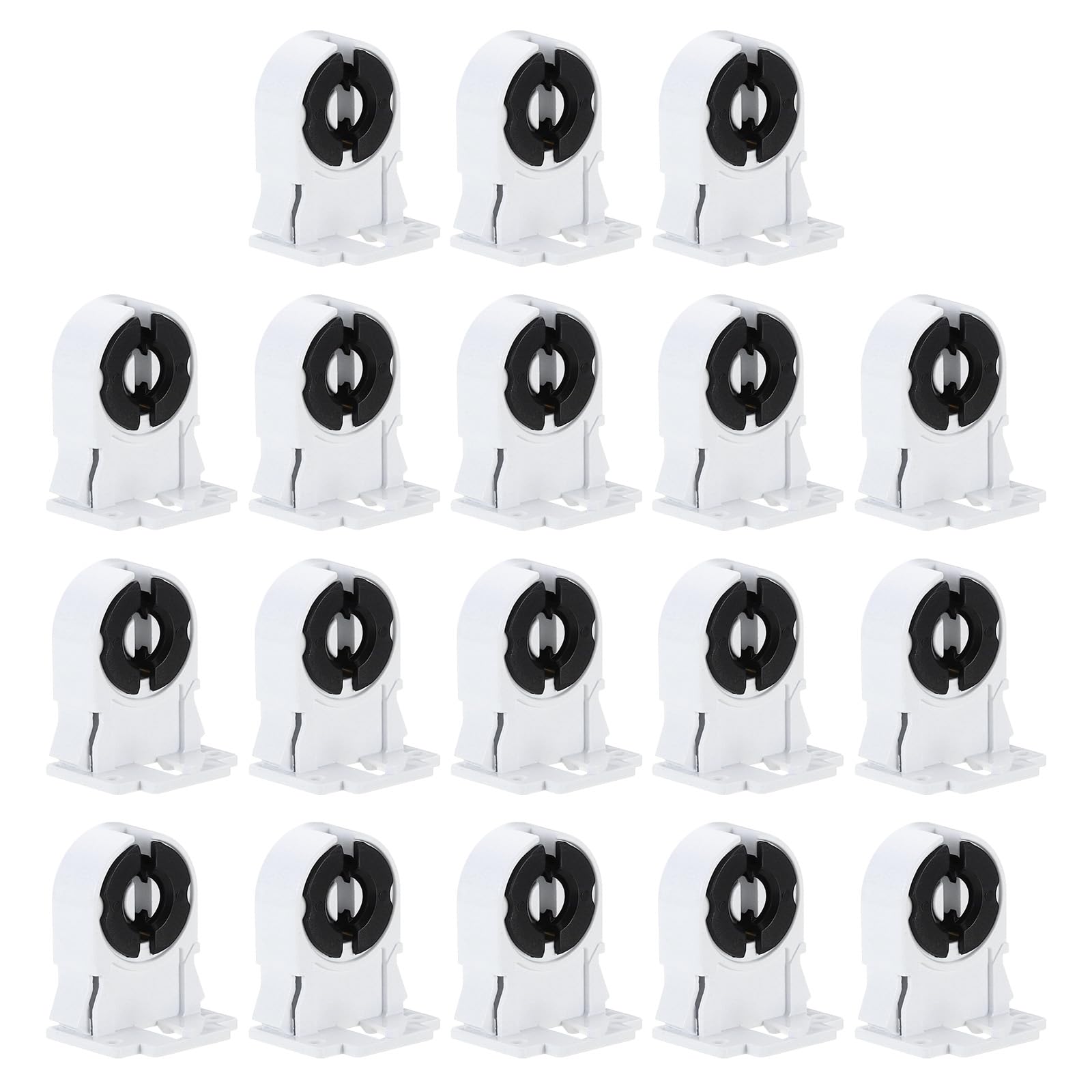 PATIKIL T8 Fluorescent Light Holder, 18 Pack G13 Lamp Base LED Fluorescent Tube Light Socket 250V Non-shunted Turn Type Lamp Holder Replacement, 37x29x23mm