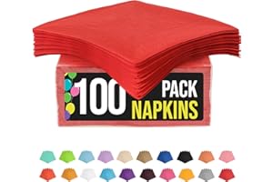 Exquisite Red Disposable Everyday 100 Pcs 2 Ply Red Dinner Napkins Paper Everyday Colored Napkin for Parties Lunch Napkin for