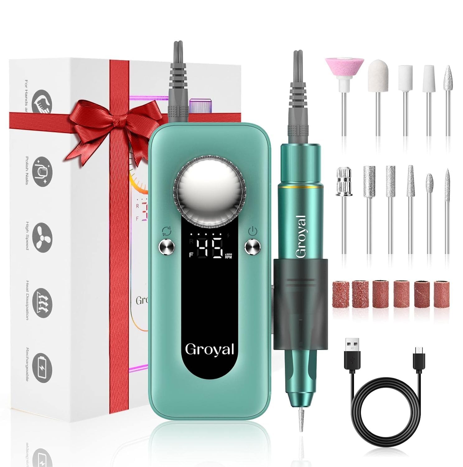 Photo 1 of *MINOR DAMAGE - USED*
Electric Nail Drill Professional, 45000RPM Cordless Electric Nail File for Acrylic Gel Nails, Professional Nail Drill Manicure Pedicure Polishing Shape Tools for Home Salon
