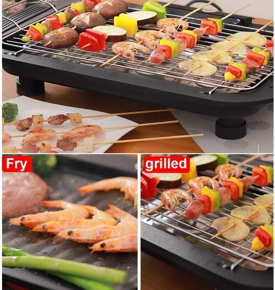 review Indoor Portable Electric Barbecue Grill Smokeless BBQ Grilling Table Adjustable Temperature 2000w High Power Fit Home Dinner Camping Travel Hiking (1-8 People Use),Color:Green YZPDD (Color : Green)