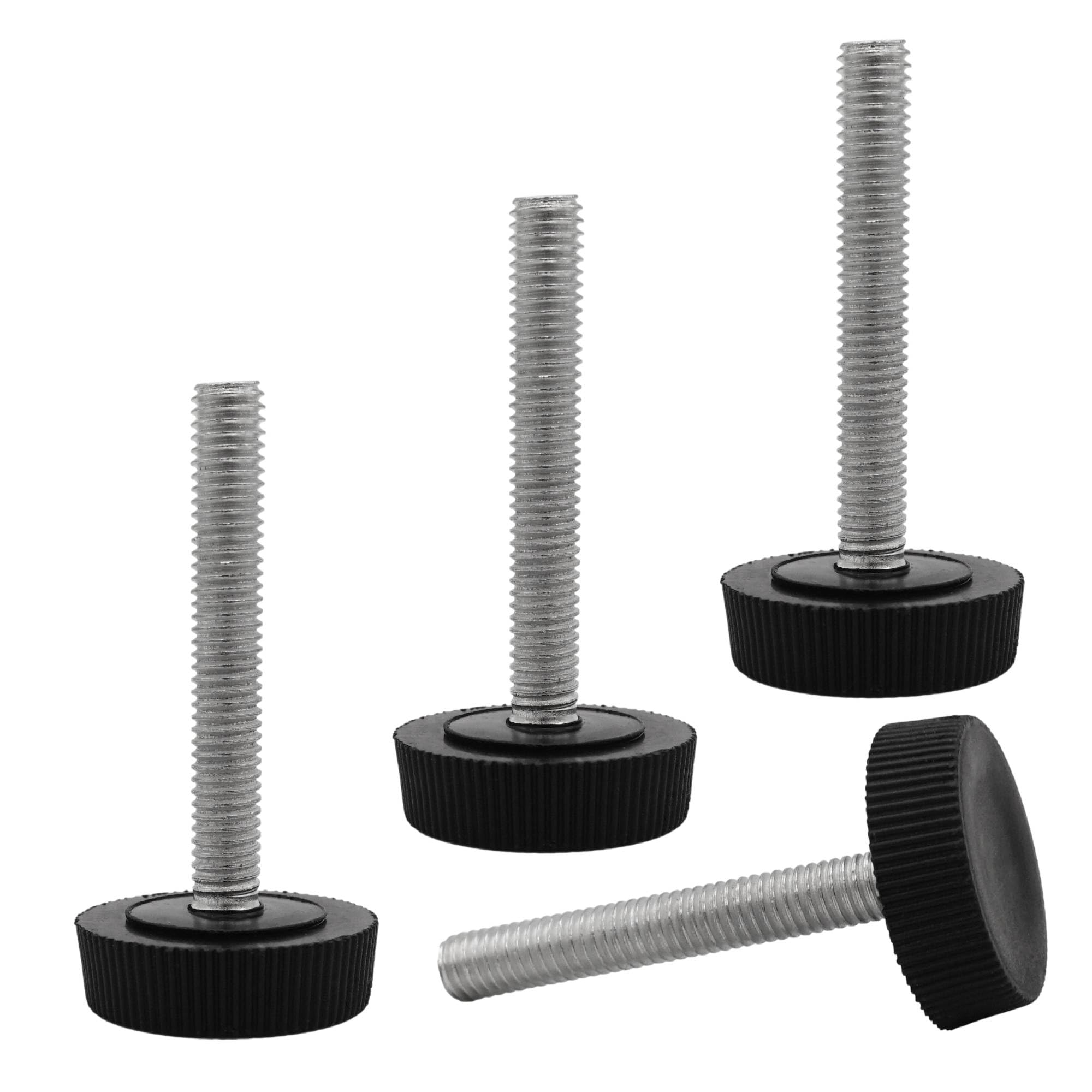 SKIR'CO 4 pcs, Furniture Leveling Feet M6 x 40 mm, Adjustable Round Legs 25 mm Diameter, M6 Thread Leveler Foot