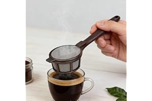 Reusable Coffee Tea Brew Stick Infuser, Single Cup Filter Spoon with Fine Mesh, BPA Free Portable Coffee Maker for Travel Wor