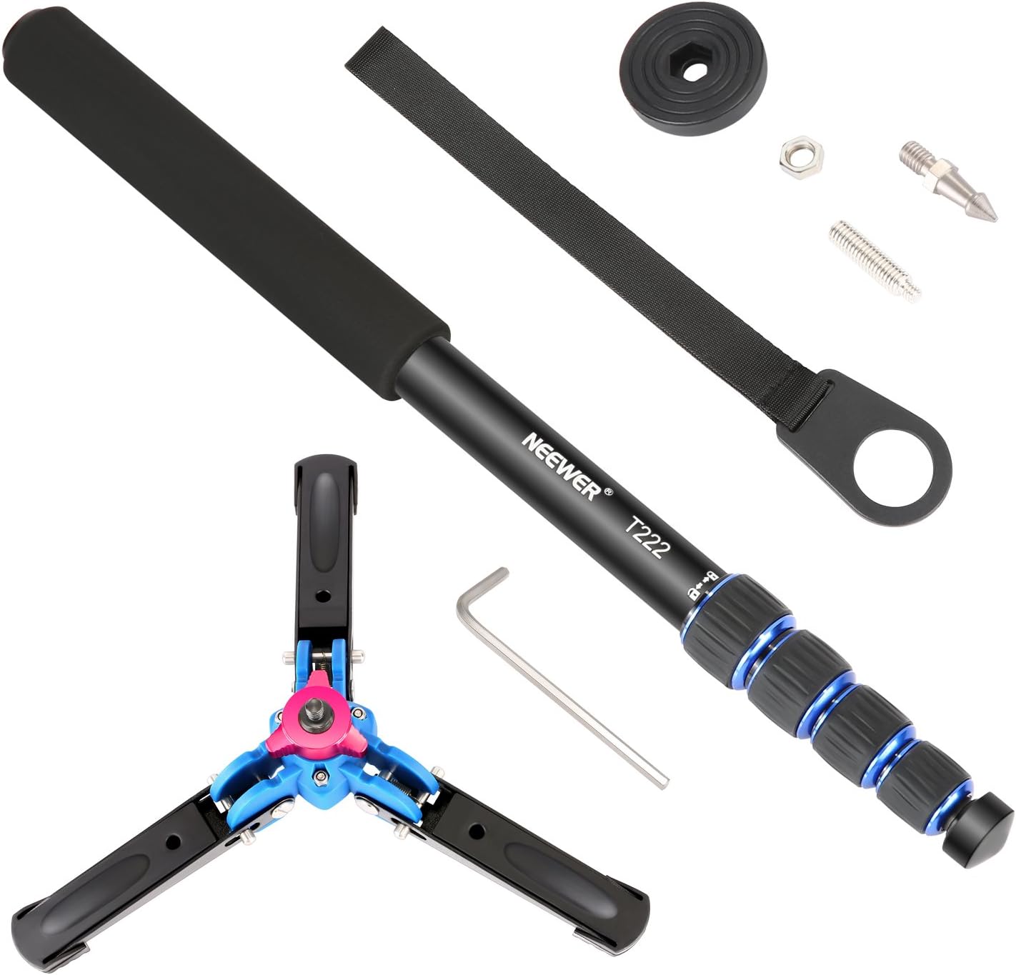 Neewer Extendable Camera Monopod with Removable Foldable Tripod Support Base:Aluminum Alloy, 20-66 inches/52-168 Centimeters for Canon Nikon Sony DSLR Cameras, Payload up to 11 pounds/5 kilograms : Camera & Photo