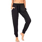 DEAR SPARKLE Jogger with Pockets for Women Drawstring Lightweight Sweats Yoga Lounge Pants + Plus Size (P7)