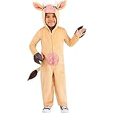 Brown Cow Costume for Toddlers with Hooded Jumpsuit, Tail, and Soft-Sculpted Teats