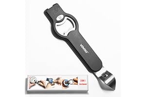 3-in-1 Magnetic Bottle and Can Opener for Refrigerator, Stainless Steel Manual Can Punch Opener for Liquid with Cap Catcher, 