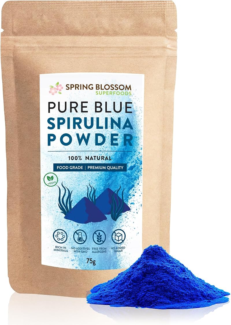 Spring Blossom 75G Blue Spirulina Powder Phycocyanin Premium Vegan Superfood