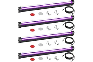 SHGPODA 15W Black Light Bar 4 Pcs, 1.4ft USB Blacklight Bar, Black Light Strip Lights for Uranium Glass Display Fluorescent Tapestry Poster Glow Party Body Paint Room Decor, Portable Magnetic Blacklights Tube