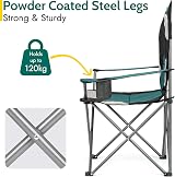 Trail Kestrel Deluxe Camping Chair High Back Teal 120kg Weight Capacity view 4