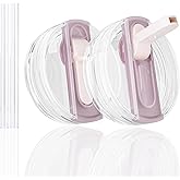 CeleVista 2 Pack Flip Straw Lid for Stanley 40 oz Quencher H2.0 & ProTour (Rose Quartz)