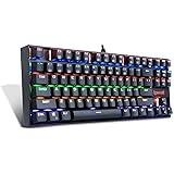 Mechanical gaming keyboard ergonomic tenkeyless Redragon K552-R RGB LED rainbow backlit for pc with Blue switch (Black)