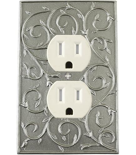 SleekLighting Brown Decorative Wall Plate – Pack Of 4, 1-Gang Duplex Outlet Covers, Mahogany Finish, Bamboo Fiber