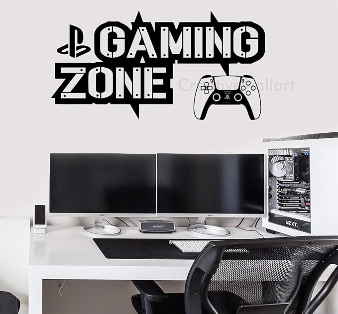Gaming Zone Wall Stickers Playstation 5 Controller Gamer Vinyl Decals