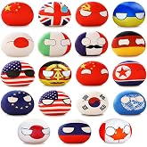 Idyllicallyser 19 PCS Country Balls Plushies，4 inch Country Ball Plushies/Country Ball, Polish Ball Mini Pendant Animated Plush Toy Keychain Boy Girl Gift