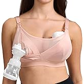 Momcozy Mesh Support Pumping Bra Hands Free Suitable for 36C-44G, Comfortable Plus Size Pumping and Nursing Bra in One
