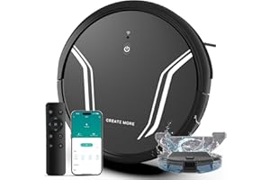 Bagotte Robot Vacuum and Mop, 5000Pa Mopping Robot Vacuum Cleaner with 3-in-1 Robotic Vacuum Cleaner, App & Remote Control, Auto Recharge, WiFi/Alexa/App, Ideal for Hard Floor,Pet Hair