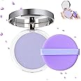 Jelly Pressed Setting Powder, Matte Setting Powder Puff, Oil Control Face Pressed Powder, Polvo Compacto with Mini Powder Puff for Silky Blurring Oil Control Long-Lasting Makeup, 1 PCS