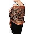 Reversible Paisley Pashmina Rave Scarf, Shawls and Wraps for Evening Dress, Exotic Indian Scarves for All Season