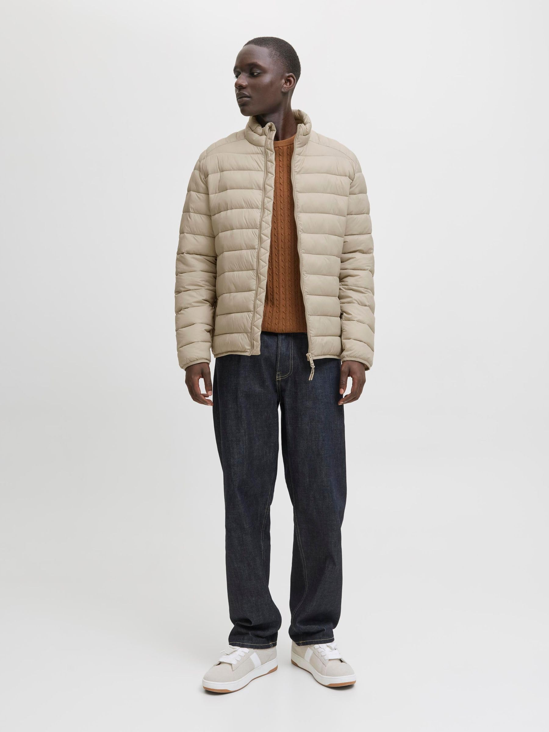 JACK & JONES Herren Jjebradley Light Puffer Collar Noos, Crockery, m 4