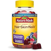 Nature Made Hair Skin and Nails with Biotin 2500 mcg, 90 Gummies | Dietary Supplement for Healthy Hair, Skin &amp; Nails Support, Vitamin C Helps Make Collagen for Healthy Skin, 45 Day Supply