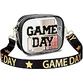 Game Day Clear Bag for Stadium Events with Letter Patches Stadium Approved Clear Crossbody Purse for Concerts Sports Events
