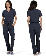 B-well Bella Women’s Medical Scrub Set Grey Top Trousers M view 2