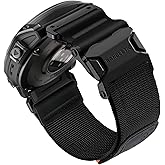 Bandletic Magnetic Nylon Band Compatible with Garmin Watch Quick Fit 22mm | Twin Magnets Snap Band On/Off in Two Seconds, Reinforced CSPE Rib for Intense Workout &amp; Outdoors, Fits Quick Fit 22mm Models