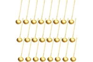 24Pcs Coffee Spoons, Stainless Steel Espresso Spoons 13cm Mini Teaspoons Small Gold Soup Spoons for Coffee Bistro Tea Ice Cre