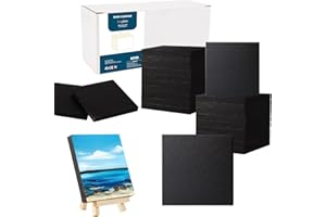 Zingarts Black Mini Canvases, Pack of 24, 3” x 3” Inches Black Mini Canvas Boards, Black Small Canvas,Art Supplies for Acrylic Pouring and Oil Painting
